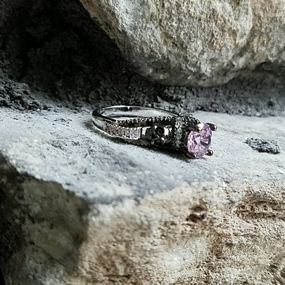 Skull ring, black ring, pink skull ring, - Picture 5 of 5